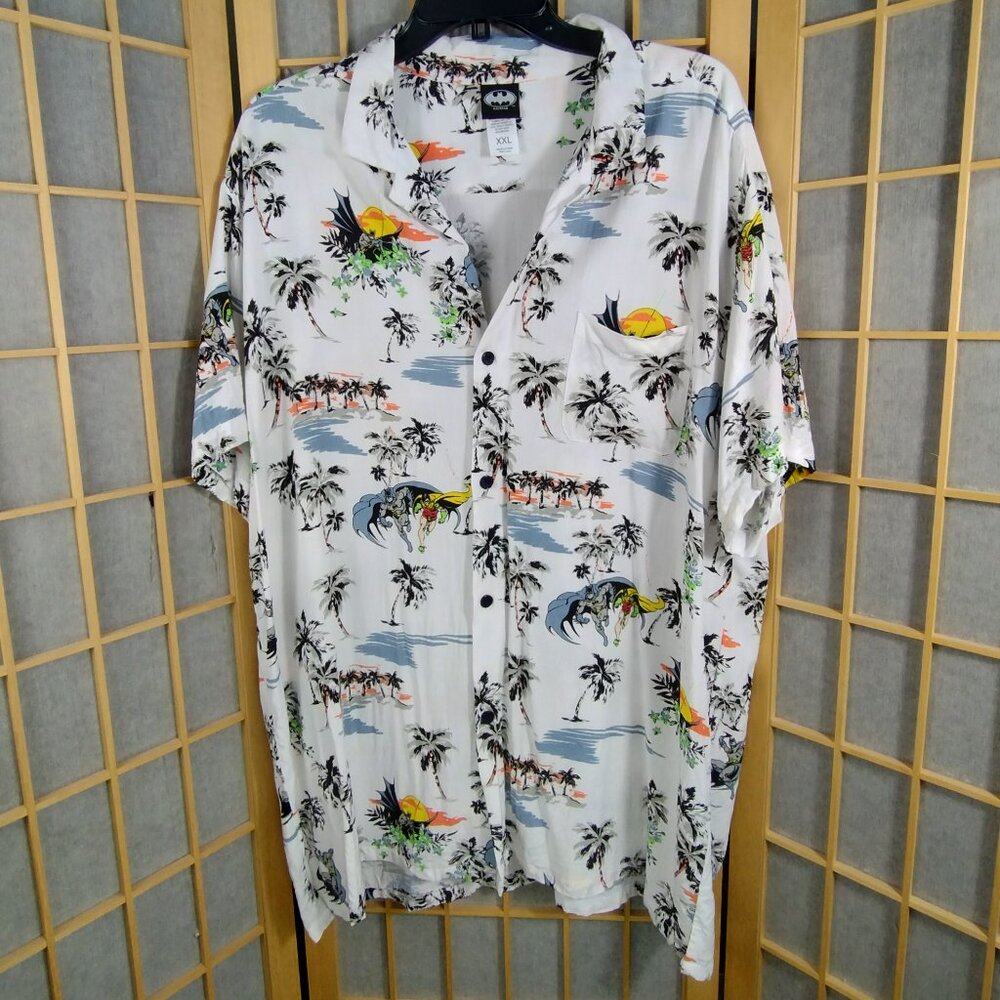 Batman & Robin Hawaiian Short Sleeve Shirt Size XXL